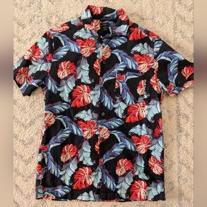 J. Crew Hawaiian Print Linen Blend Short Sleeve Collar Shirt, size XS